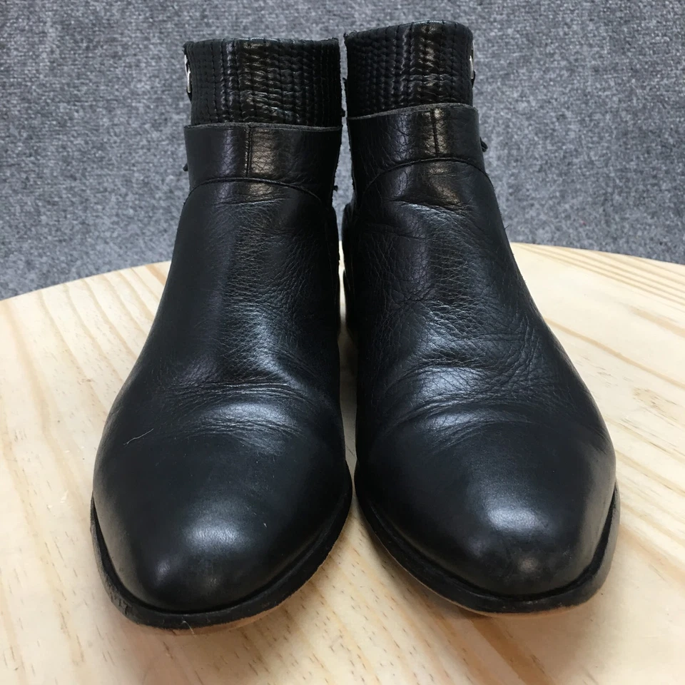 Botas Dolce Vita para mujer 9,5 cremallera lateral tres hebillas motociclista negras imitación cuero Foto 4 de 4