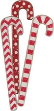 Primitives By Kathy Candy Cane Wood Decor Set of 3 Christmas Red and White