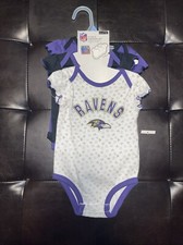 Baltimore Ravens NFL Kids / Baby Girl 3 Piece Creeper Set Size 3-6 Months Rare