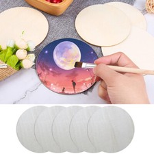 10X Natural Blank Wood Pieces Round Slice Unfinished Wooden Discs for DIY Crafts