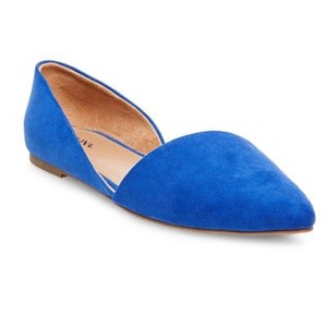 blue pointed flats
