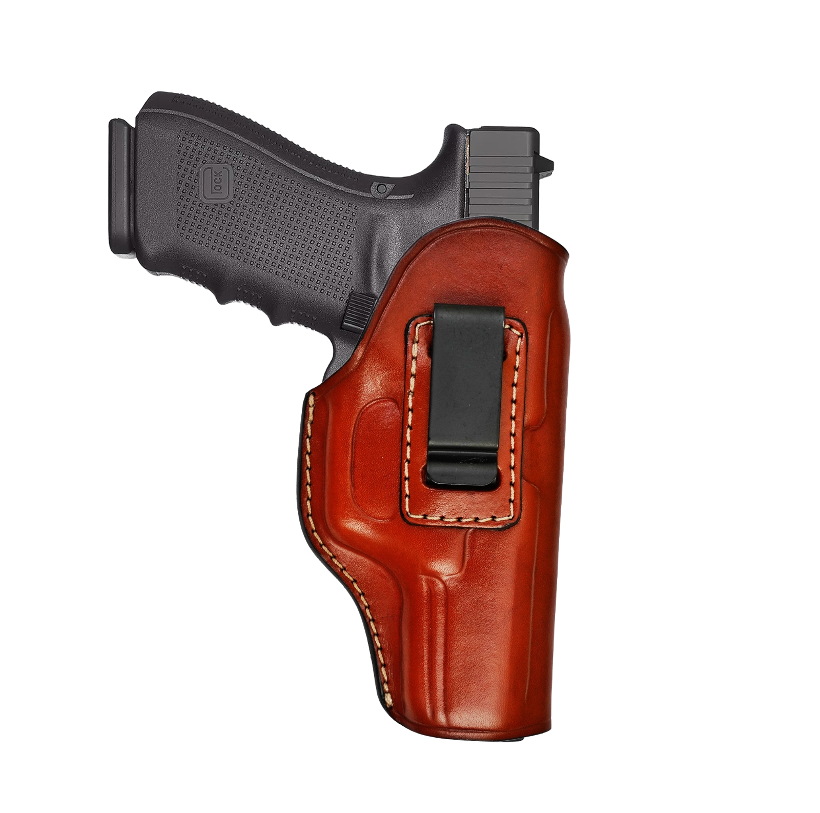 IWB Leather Gun Holster Fits Glock 17, 19, 21 ,23, 26, 27, 29, 30, 42, 43, 43x