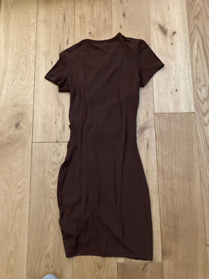 Divided by H&M Girls Brown Ribbed Jersey Short Fitted Bodycon Dress XXS