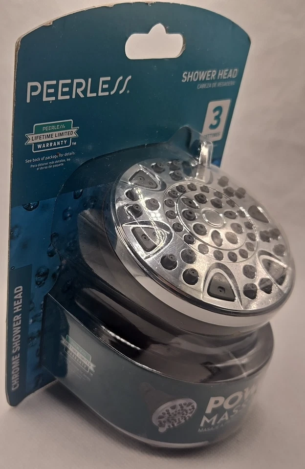 Peerless 76314 Power Massage Shower Head 3-Setting 1.75 GPM Chrome NEW Sealed - Image 3 of 4