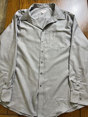 Merona Men's Gray Long Sleeve Dress Shirt Size XXL, 18 18 1/2