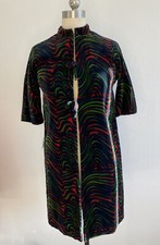 Original 1960s XS Coat 3/4 Sleeve Psychedelic Groovy velvet stand up collar FAB 