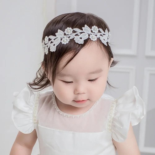 Adorable Baby Girls Crown Headband Elastic Flower Decor for Parties & Photos - Picture 23 of 29