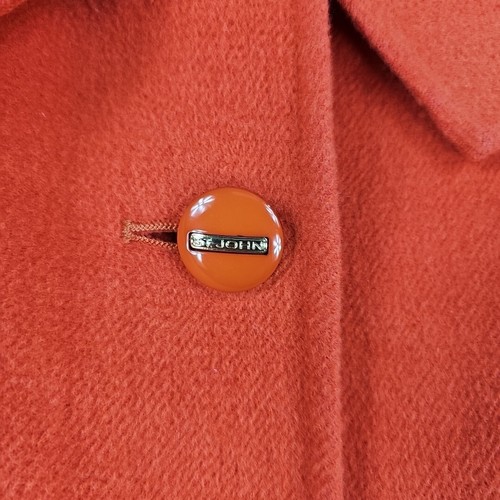 St. John Jacket Womens Size L Orange Angora Wool Cashmere Bell Sleeve Coat - Picture 3 of 10