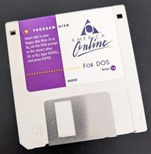 America Online Ver 1.6 Collectible Install Disk for DOS, Vintage AOL Floppy 1993