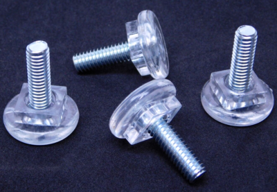 4-Pack Clear Acrylic Furniture Feet – Adjustable 5/16-18 Threaded Leveler Glides – HN