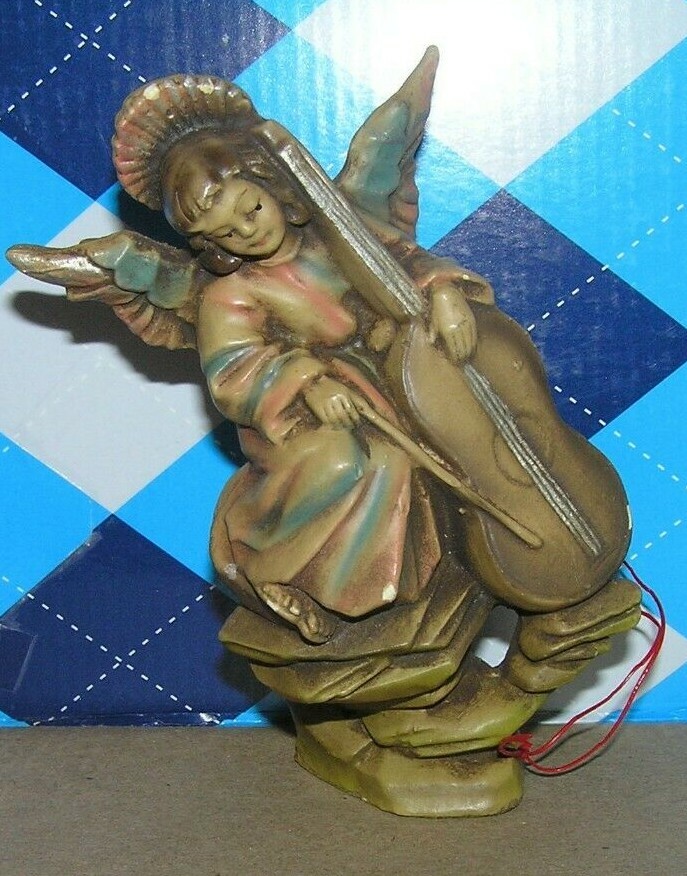 Vtg ~ Fontanini  Depose Angel W/ Musical Instrument Nativity Figure ~ ITALY 