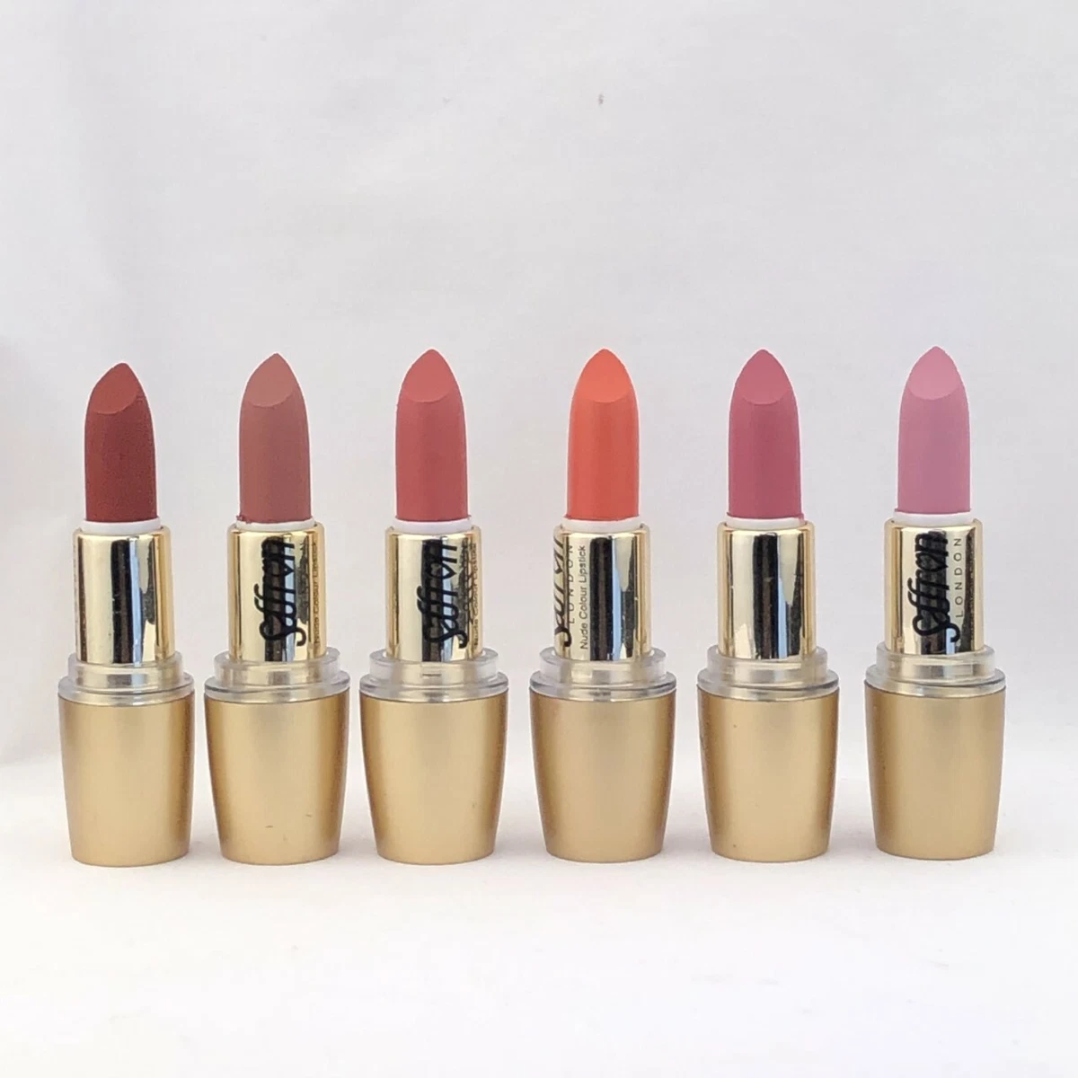 Saffron London Nude Shade Colour Matte Lipstick Pink Red Coral Nude Natural
