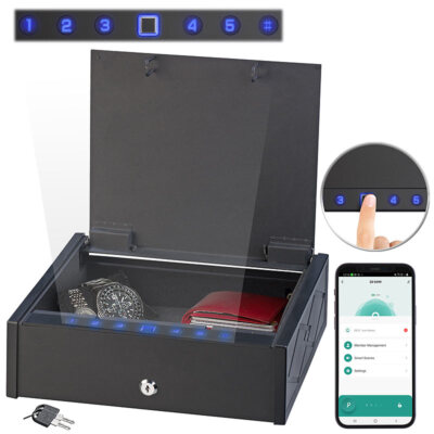 Xcase Smarter Tresor mit biometrischer Fingerabdruckerkennung, App