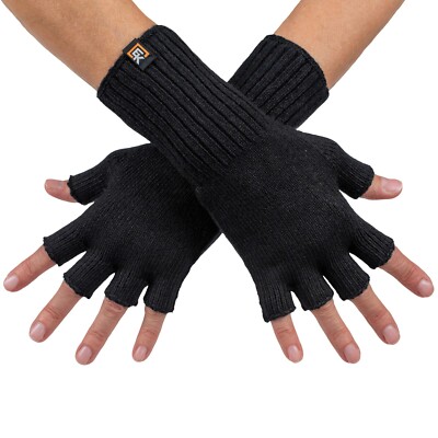 Wool Knit Fingerless Gloves Made in the USA Super Soft Merino Wool  Small