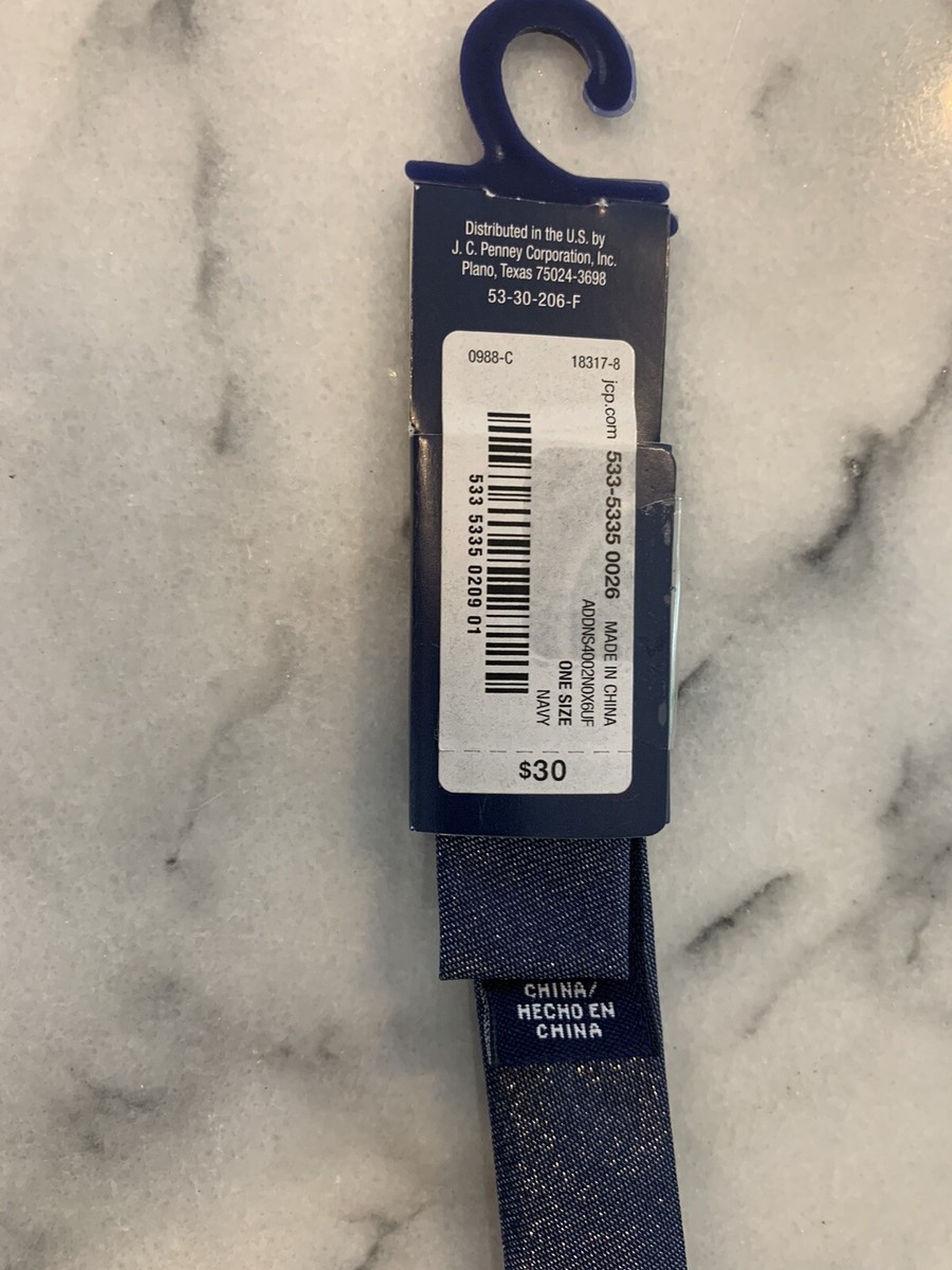NWT Stafford Blue Glittery Sparkly Woven Adjustable Pretied Bow