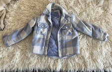 Joujou Plaid Jacket Girls Size 8 Blue