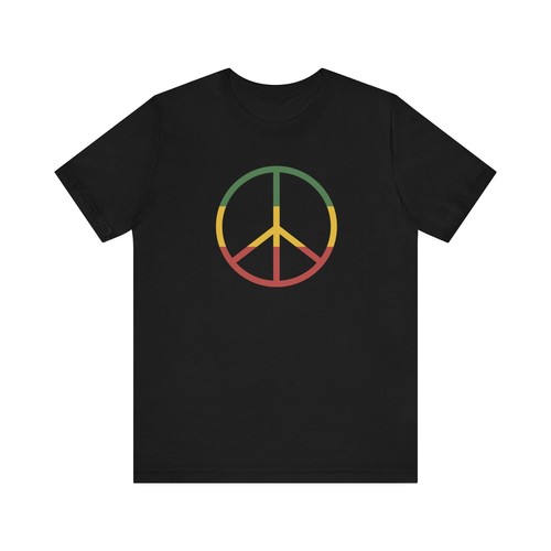 Unisex Reggae Peace Sign Shirt Rasta Rastafari Retro Vintage Minimalist T-Shirt - Bild 1 von 29