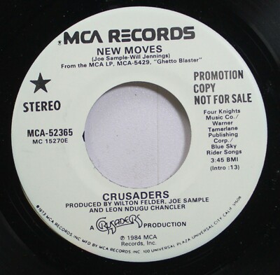Soul Promo 45 Crusaders - New Moves / New Moves On Mca Records