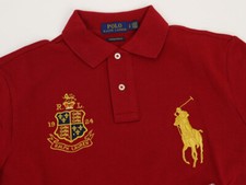  MINOR DEFECT Polo Ralph Lauren Custom Slim Fit BP Polo w/ Shield - Red - Sz: S