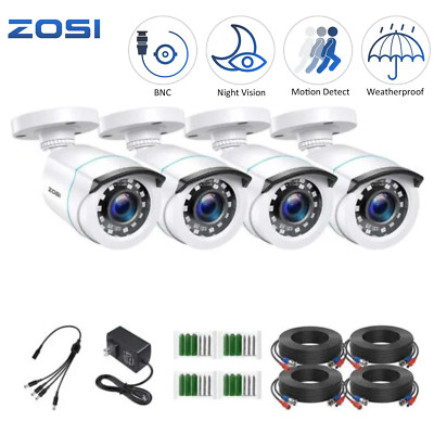 ZOSI 4X 1080P HD TVI 80ft IR-Cut Security Surveillance CCTV Outdoor 2MP Camera