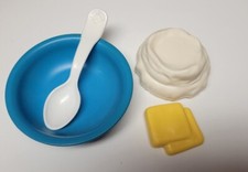 RARE Fisher Price Fun With Food Whipped Mashed Potatoes  Butter Patty With Dish