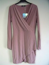 Missguided Slinky Wrap Plunge Bodycon Dress Purple UK 8 JS002 DD 04