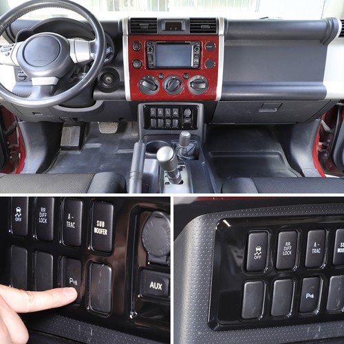 Cubierta de moldura de panel de botón de puerto negro brillante ABS para Toyota FJ Cruiser 2007-2014 - Imagen 9 de 21