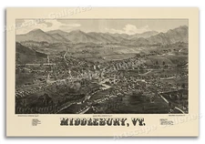 Middlebury Vermont 1886 Historic Panoramic Town Map - 20x30