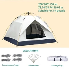 Pop Up Tent Instant Setup Camping Tent Foldable Outdoor Shelter 2-4 Person Tent