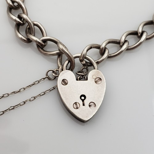 Vinatge Ward Brothers Birmingham Sterling Silver Heart Locket Charm Bracelet 7" - 第 3/16 張圖片