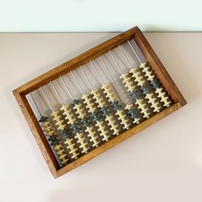 Vintage Sowjetischer Abakus Schoty UdSSR Holz Taschenrechner Bakelit Perlen 60er Jahre