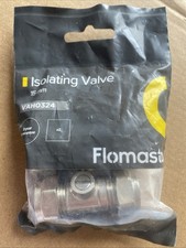 2 x Pack FLOMASTA 15mm Isolating Ball Valve Chrome Plated - Compression Fitting