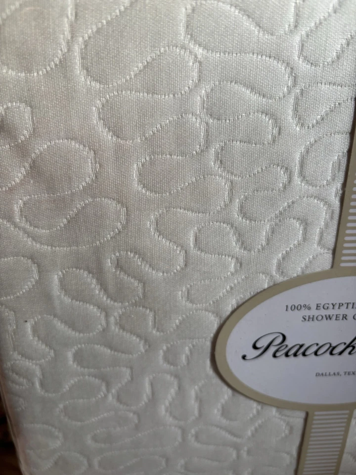 Cortina de ducha Peacock Alley Matelasse 100 % algodón egipcio 72 x 72" pulgadas nueva Foto 2 de 3