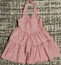 Sperry - Kid’s Red & White Striped Halter Sundress, Size - 4