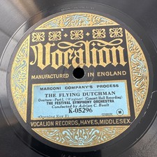 BOULT conducts Festival Symph Orch - FLYING DUTCHMAN Vocalion K-05296 78rpm E