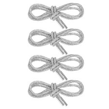 4pcs Rhinestone Shoe Laces 47" Length for Sweatpants Shorts Sneakers, White