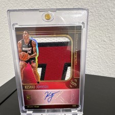 2024-25 Panini Silhouette Holo Gold Auto Rookie /10 Keshad Johnson Miami Heat