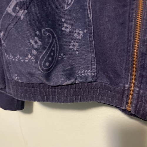 Bear Paw Outdoors Womens Medium Zip Hoodie Blue Paisley Pockets NWT Denim Look - Picture 6 of 9