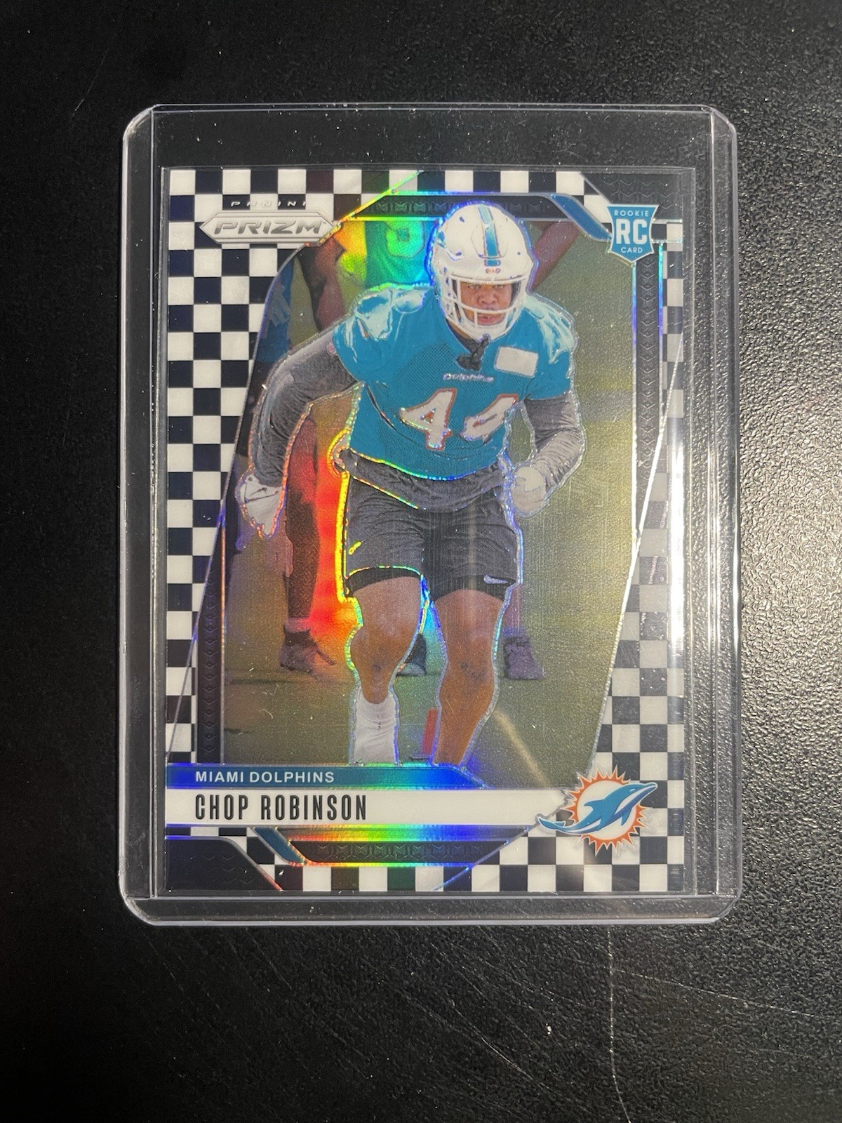 2024 Panini Prizm Black & White Checker Chop Robinson Rookie #319 Dolphins NFL