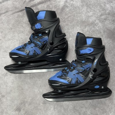 Roces Ice Skates Adjustable Junior 5-8 Blue Black Recreational Ratchet Buckle