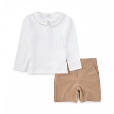 NEW- Sz 4T Kids Edgehill Collection Knit L Sleeve Top & Corduroy Shorts Set $66