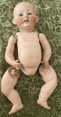 RARE Antique Bisque Doll BABY CHARACTER #1271 FRANZ SCHMIDT O/C Mouth Glass Eyes