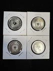 4 X 1/2 oz .999 Fine Silver BU Round Scottsdale Mint Lion, 4 Coins Total Of 2 oz