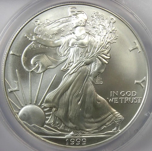 1999 American Silver Eagle Dollar $1 ASE -  ANACS MS70 - Rare Date in MS70