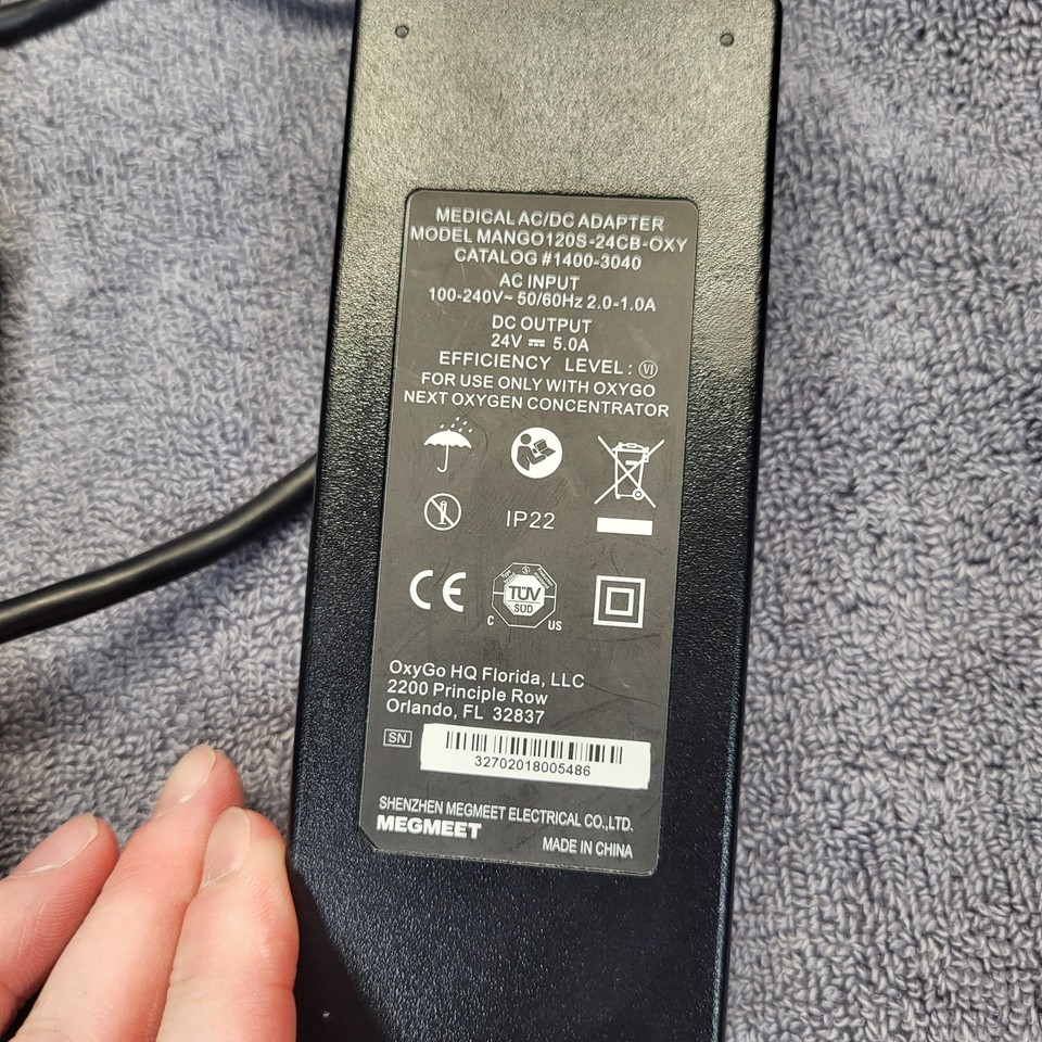 AC/DC Adapter Charger for Inogen G5 Portable BA-501 MANGO120S-24CB-OXY ...