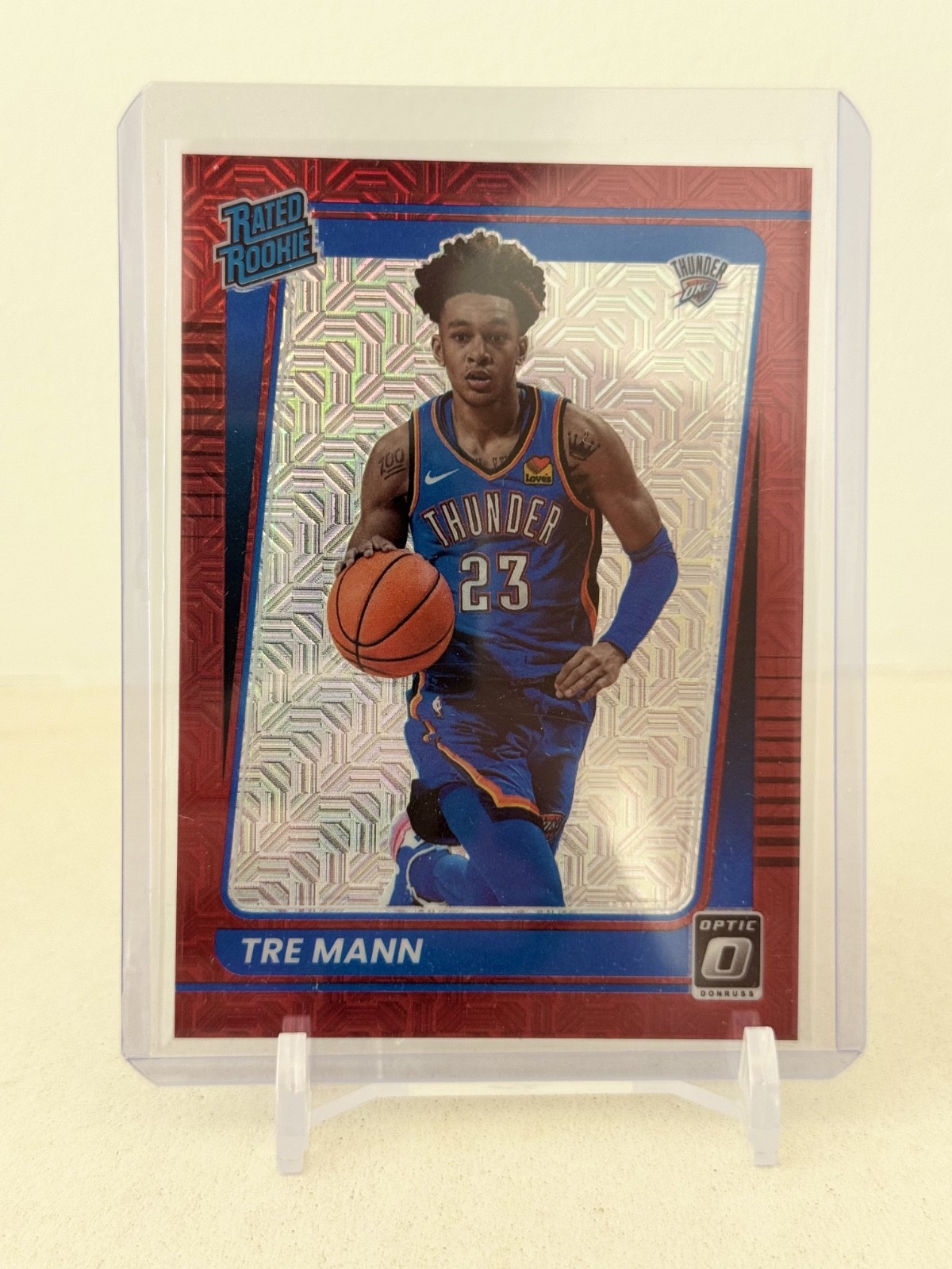 2021-22 Donruss Optic #168 TRE MANN Choice Red Prizm RC /88 THUNDER/HORNETS