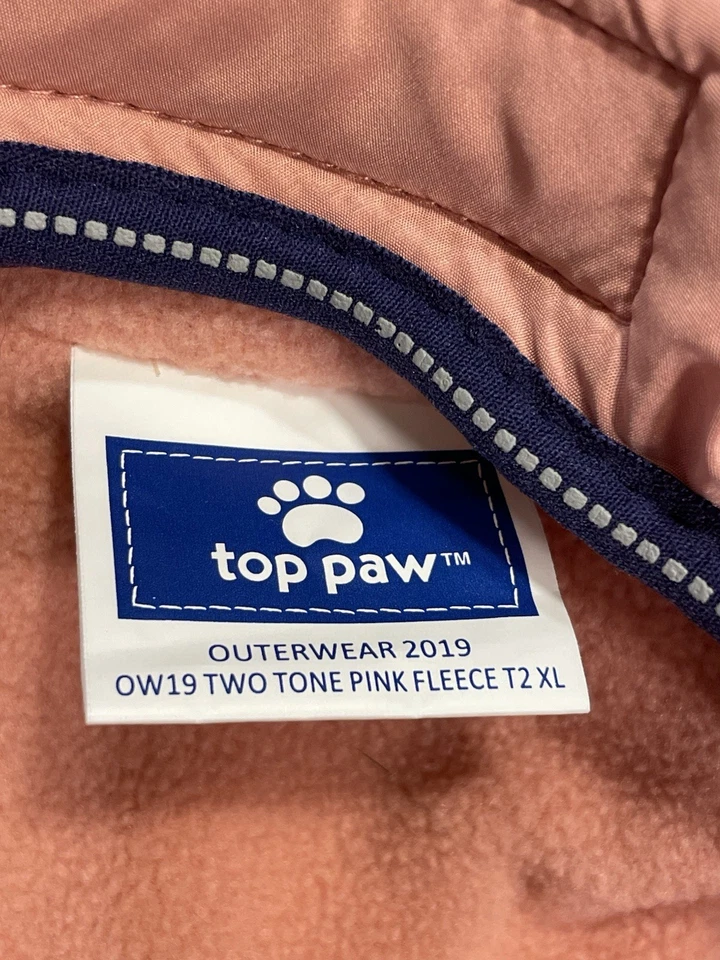 ¡NUEVO! Abrigo Chaqueta X-Large Top Paw Dos Tonos Rosa Polar Reflectante Perro Nuevo con Etiquetas Talla XL Foto 3 de 4