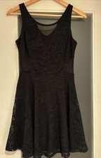 Material Girl Black Floral Mini Fit & Flare Dress Junior Size M 