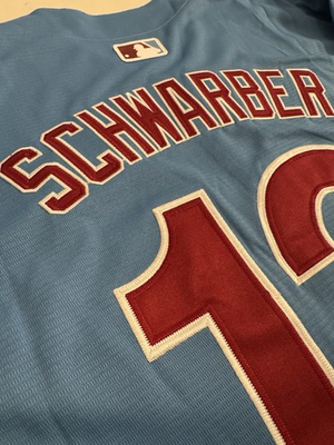 #ad Kyle SCHWARBER Philadelphia Phillies #12 Powder Blue Jersey Adult All Sizes NWT $55.20