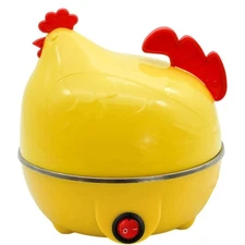 Rooster Auto-Off Electric Egg Cooker Boiler Steamer Non Stick Hard 7 Egg Boiled